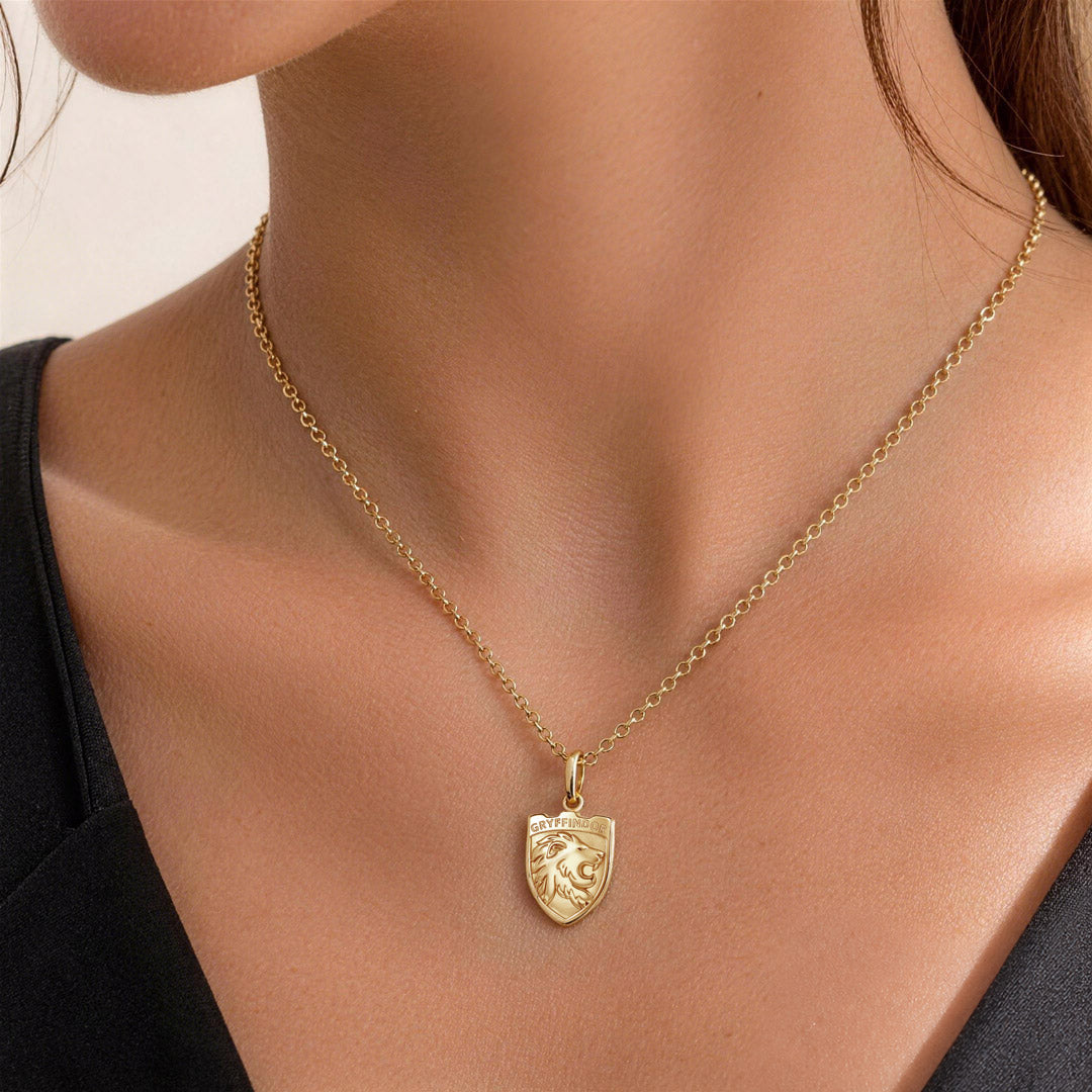 Gnoce Harry Potter Gryffindor House Crest Lion Gold‑Tone Pendant Necklace_2