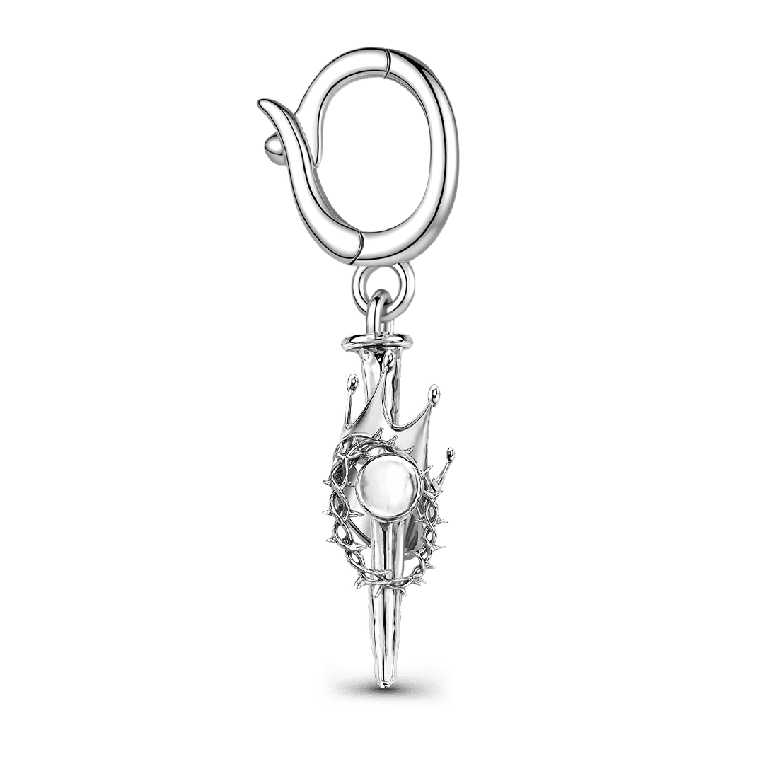 Gnoce Religious Series Crown Cross Clasp Dangle Charm Platinum-plated Silver Blend_5
