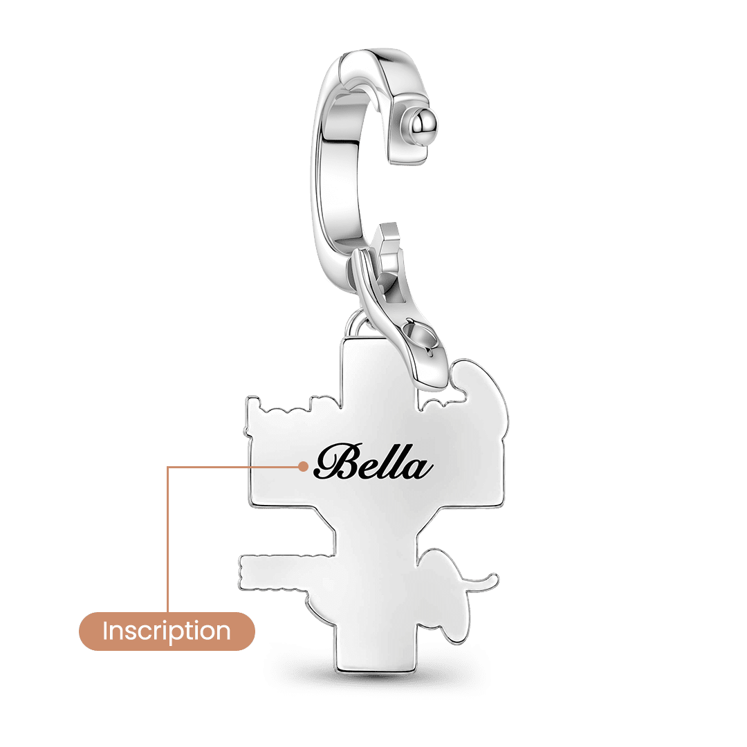 Gnoce Religious Series Cross Name Engraving Birthstone Clasp Dangle Charm Platinum-plated Silver Blend_2