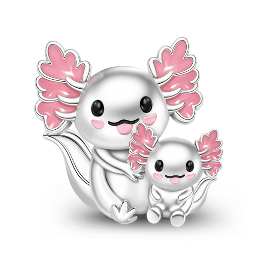 Gnoce Salamander Mother And Baby Charm Bead Platinum‑plated Silver Blend_1