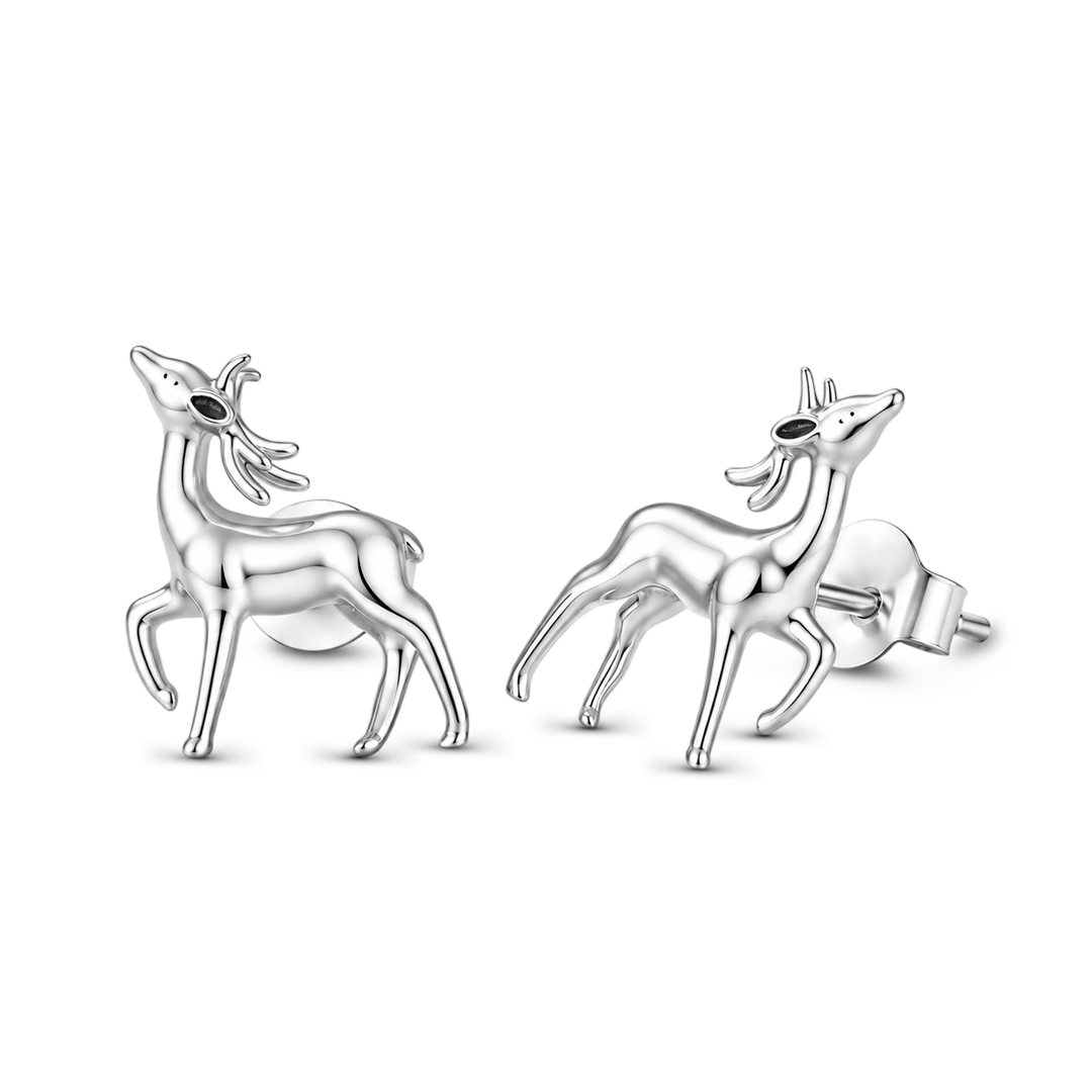 Gnoce Reindeer Pattern Stud Earrings_4