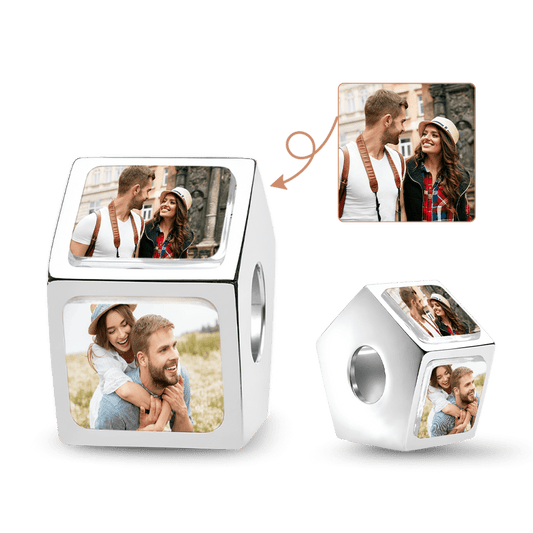 Gnoce Multi-sided Photo Custom Charm Bead Platinum-plated Silver Blend_1