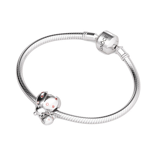 Gnoce "Be Thankful"  925 Sterling Silver Dangling Charm Cute Ladybug Charm Great Gift for Animal Lovers_3