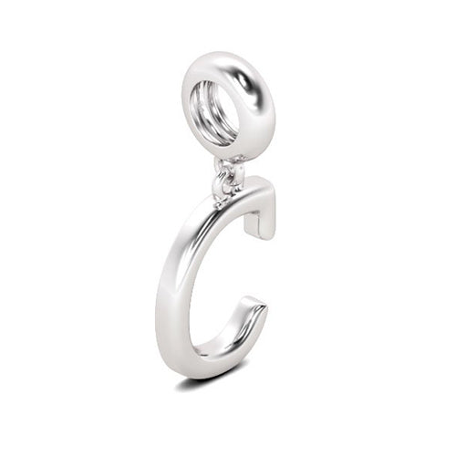 Gnoce "Choice，Chance，Change" Letter C 925 Sterling Silver Dangling Charm Great for Bracelet, Choker, Necklace_2