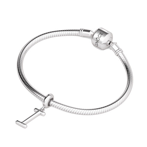Gnoce "I am Unique"  Letter I 925 Sterling Silver Dangling Charm Fit for Bracelet, Choker, Necklace_3
