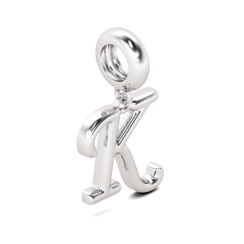 Gnoce "Kiss, the gift of Love"  Letter K 925 Sterling Silver Dangling Charm Great for Bracelet, Choker, Necklace_2