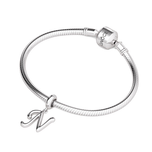 Gnoce "New Life"  Letter N 925 Sterling Silver Dangling Charm Great for Bracelet, Choker, Necklace_3