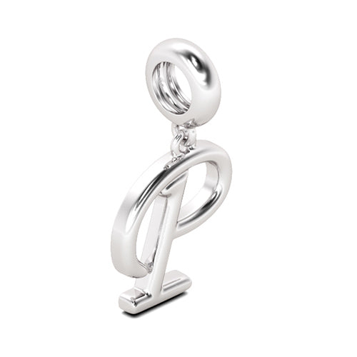 Gnoce "Power of Love"  Letter P 925 Sterling Silver Dangling Charm Great for Bracelet, Choker, Necklace_2