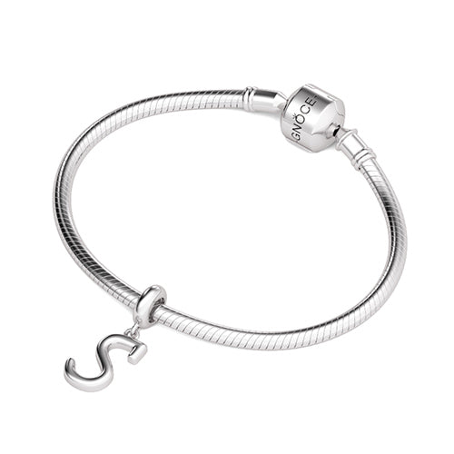Gnoce "Smile and Let It Go " Letter S 925 Sterling Silver Dangling Charm Great for Bracelet, Choker, Necklace_3