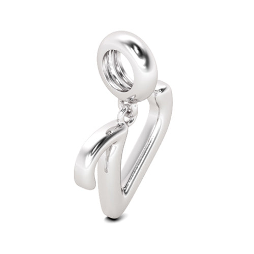 Gnoce "The Vow"  Letter V 925 Sterling Silver Dangling Charm Great for Bracelet, Choker, Necklace_2