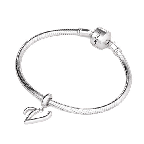 Gnoce "The Vow"  Letter V 925 Sterling Silver Dangling Charm Great for Bracelet, Choker, Necklace_3