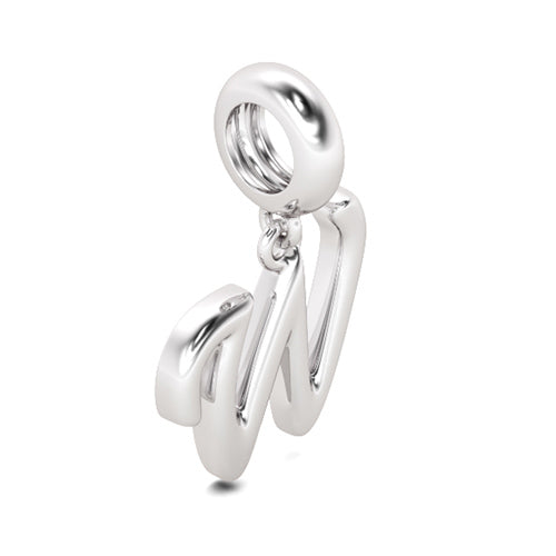 Gnoce "With You Forever"  Letter W 925 Sterling Silver Dangling Charm Great for Bracelet, Choker, Necklace_2
