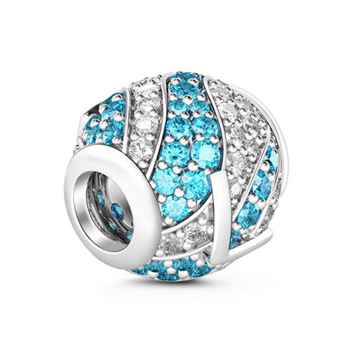 Gnoce “Letter L with Special Meaning for Special Person ”Made of 925 Sterling Silver Aquamarine & Clear  CZ Letter L Charm_2