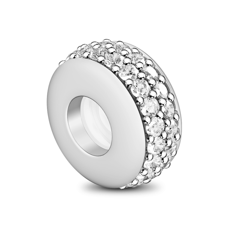 Silver Stopper Sterling Silver inlaid with White Round Stones_2