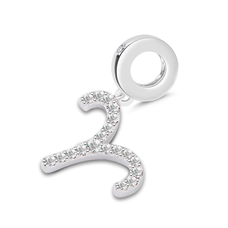 Gnoce " Real Love" 925 Sterling Silver Aries Charm Zodiac Sign Pendant With Cz For Bracelet_2