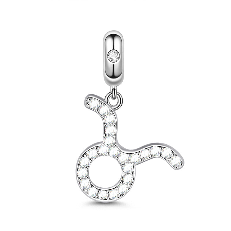 Gnoce "My Sparkling Star " 925 Sterling Silver Taurus Charm Zodiac Sign Pendant With Cz For Bracelet_1