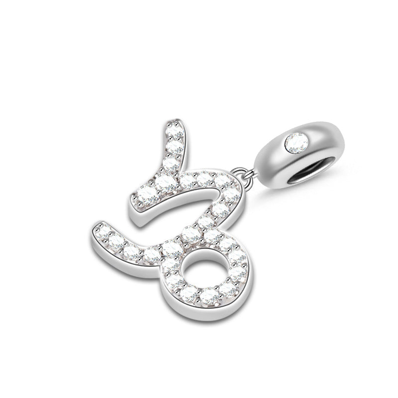 Gnoce "Independent Capricorn" 925 Sterling Silver Capricorn Charm Zodiac Sign Pendant With Cz For Bracelet_2
