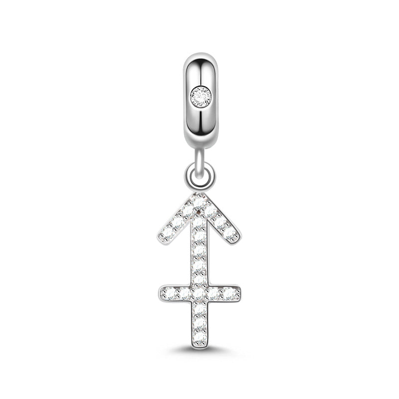 Gnoce "Honest Sagittarius" 925 Sterling Silver Sagittarius Charm Zodiac Sign Pendant With Cz For Bracelet_1