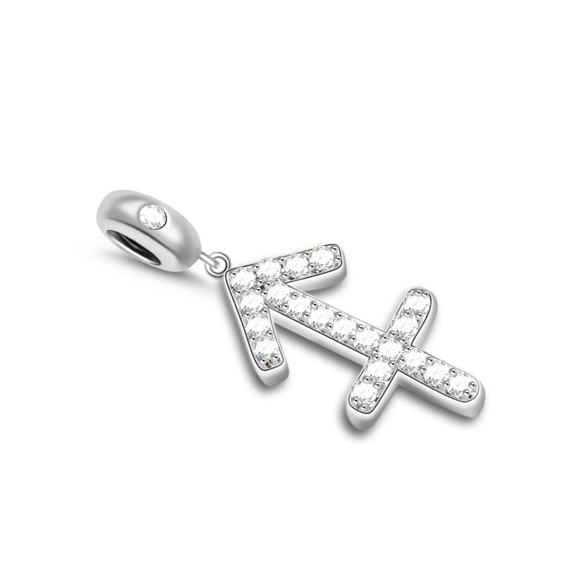 Gnoce "Honest Sagittarius" 925 Sterling Silver Sagittarius Charm Zodiac Sign Pendant With Cz For Bracelet_2