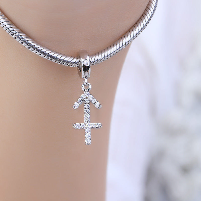Gnoce "Honest Sagittarius" 925 Sterling Silver Sagittarius Charm Zodiac Sign Pendant With Cz For Bracelet_3