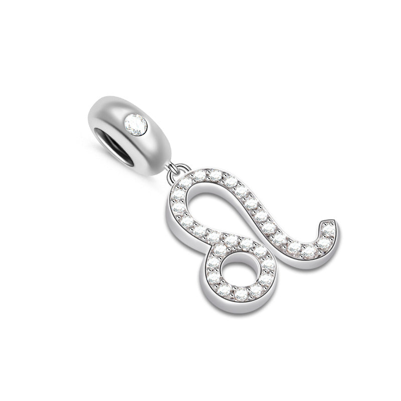 Gnoce "I Think of You" 925 Sterling Silver Leo Charm Zodiac Sign Pendant With Cz For Bracelet_2