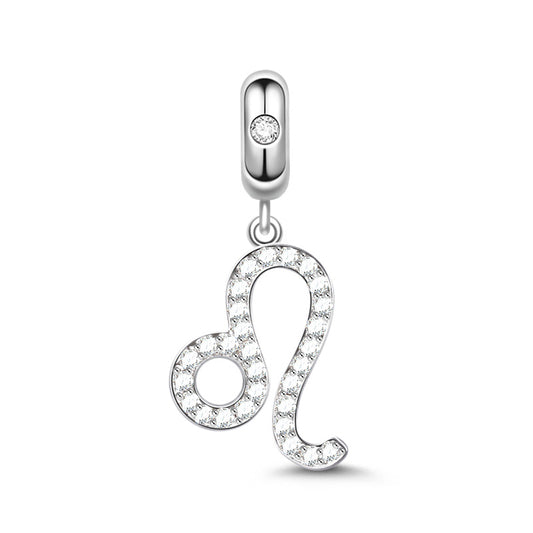 Gnoce "I Think of You" 925 Sterling Silver Leo Charm Zodiac Sign Pendant With Cz For Bracelet_1