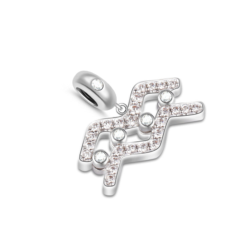 Gnoce "My Love, My Life" 925 Sterling Silver Aquarius Charm Zodiac Sign Pendant With Cz For Bracelet_2