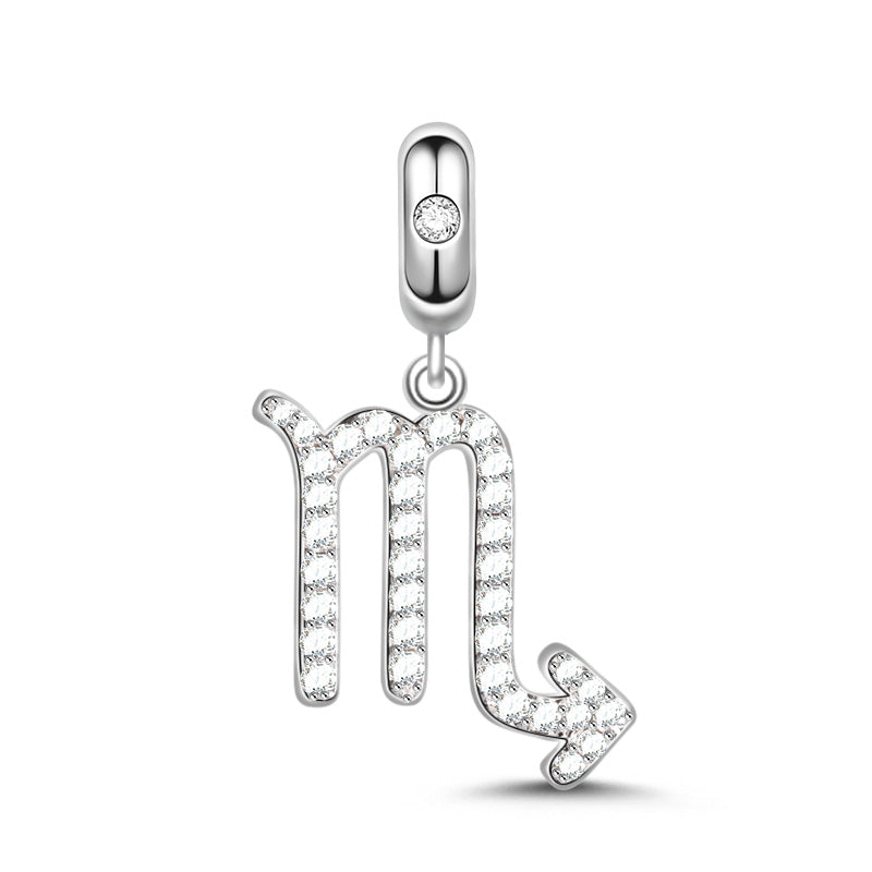 Gnoce "Signs You Are"  925 Sterling Silver Scorpio Charm Zodiac Sign Pendant With Cz For Bracelet_1