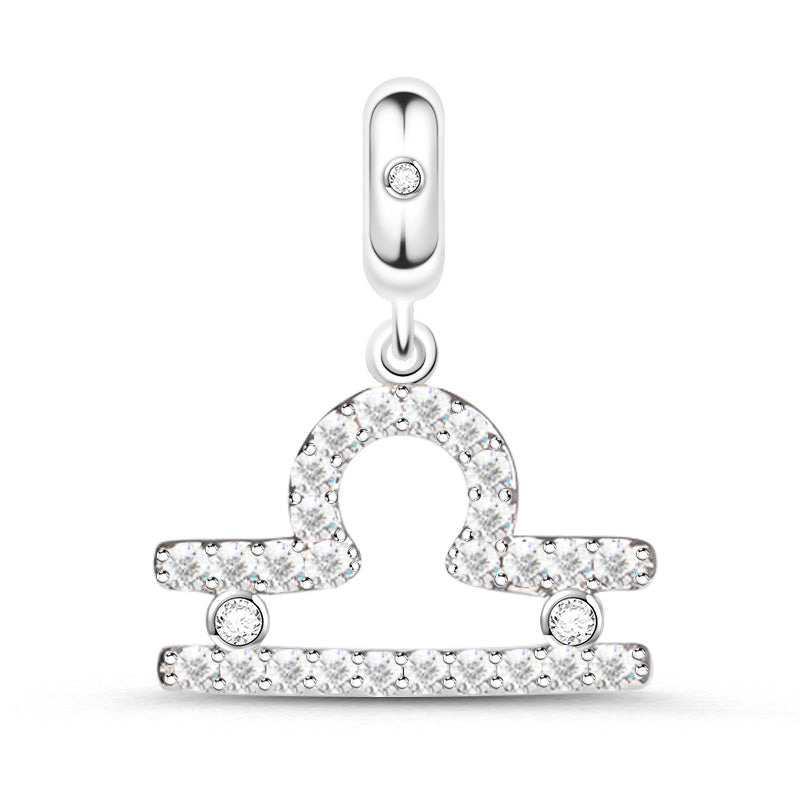 Gnoce "Hidden Talent" 925 Sterling Silver Libra Charm Zodiac Sign Pendant With Cz For Bracelet_1
