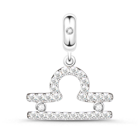Gnoce "Hidden Talent" 925 Sterling Silver Libra Charm Zodiac Sign Pendant With Cz For Bracelet_1