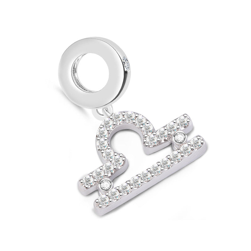 Gnoce "Hidden Talent" 925 Sterling Silver Libra Charm Zodiac Sign Pendant With Cz For Bracelet_2