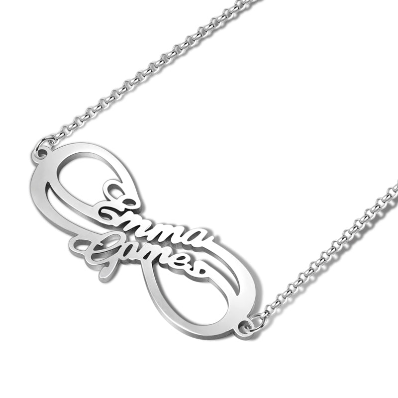 Gnoce "We Two Forever" Personalized Sterling Silver Infinity Bracelet_4