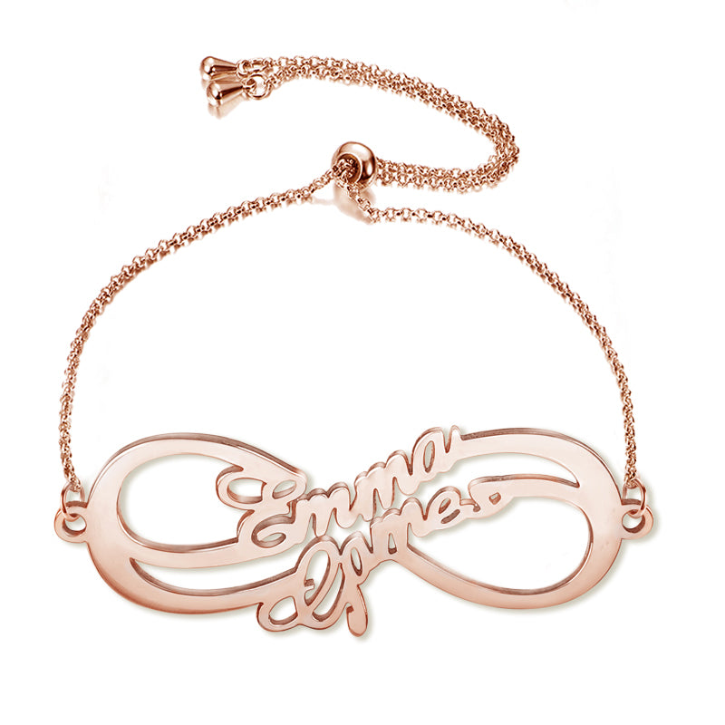 Gnoce "We Two Forever" Personalized Sterling Silver Infinity Bracelet_1