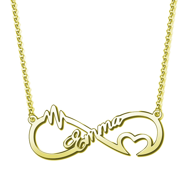 Gnoce "When Meet You" Personalized 925 Sterling Silver Infinity Necklace_2