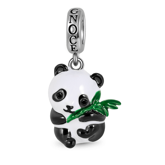Panda Hugging Bamboo Pendant Dangle Charm Sterling Silver_1