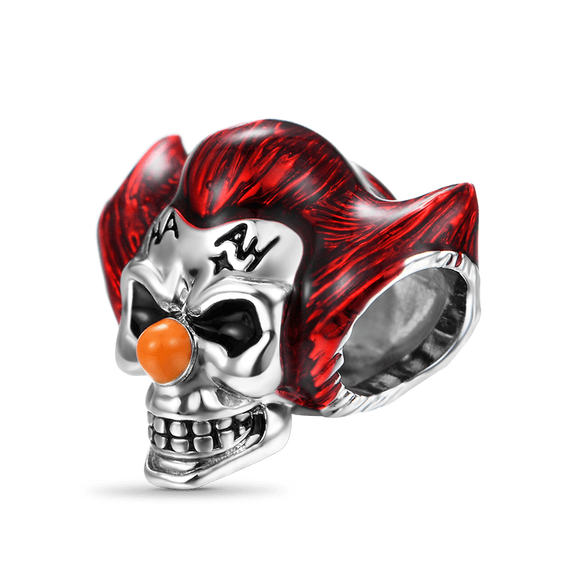 Clown Skull Charm Bead 925 Sterling Silver_2