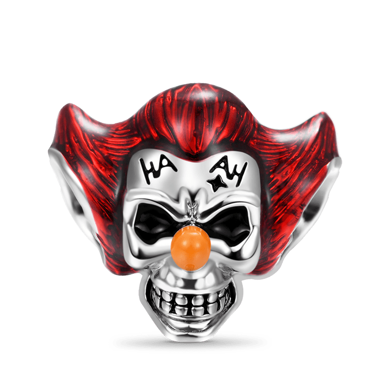 Clown Skull Charm Bead 925 Sterling Silver_1