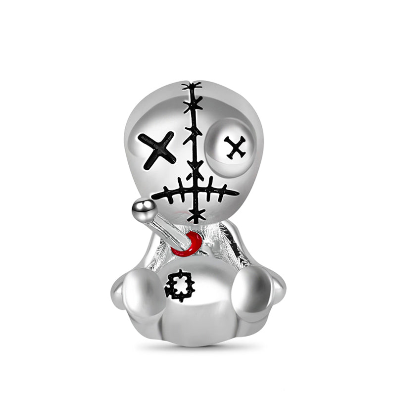 Voodoo Doll Charm Sterling Silver Bead fit Bracelet_1