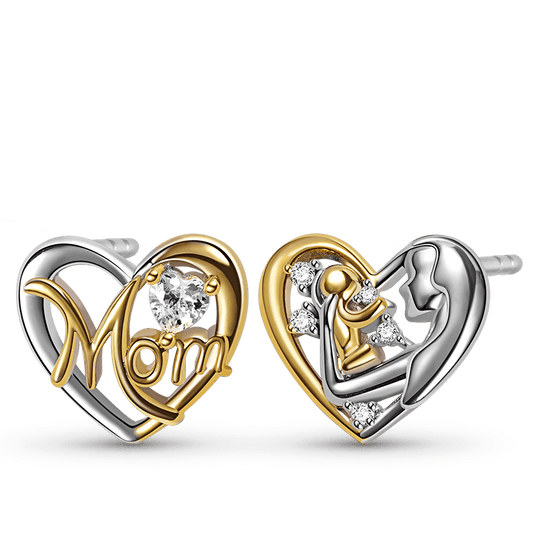 Mom Hugs Baby Ear Studs 925 Sterling Silver 18k Gold Plated Mother's Day Gift_1