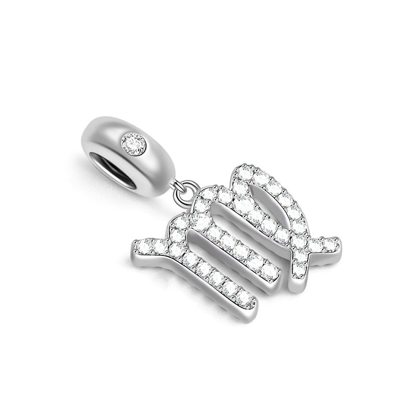 Gnoce "Remember Me in Your Heart" 925 Sterling Silver Virgo Charm Zodiac Sign Pendant With Cz For Bracelet_2