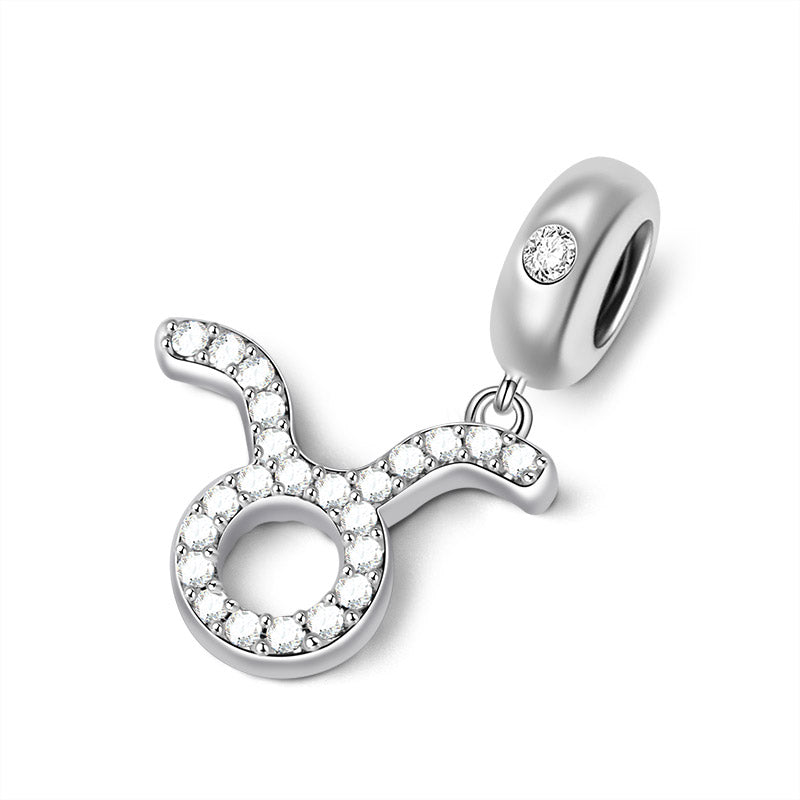 Gnoce "My Sparkling Star " 925 Sterling Silver Taurus Charm Zodiac Sign Pendant With Cz For Bracelet_2
