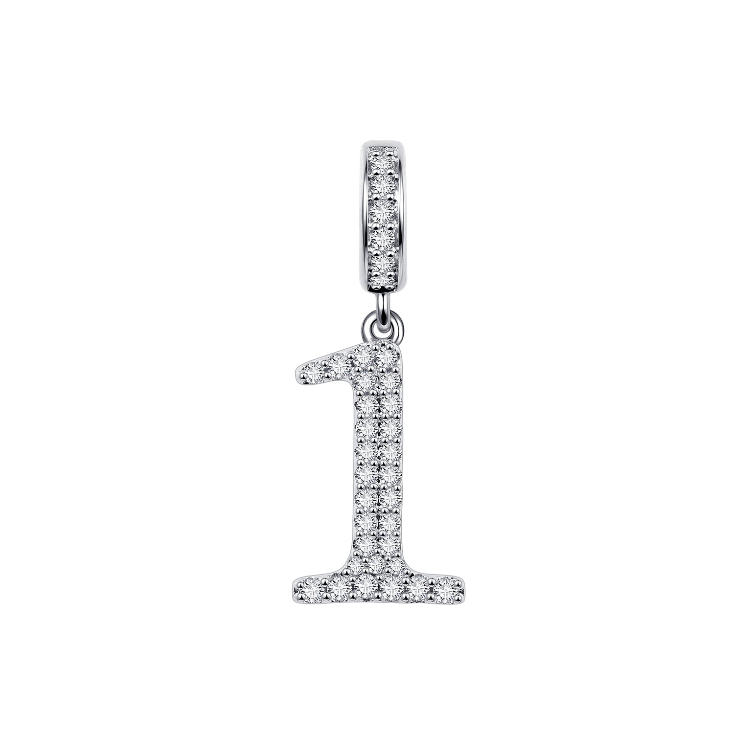 Gnoce "You are No.1" Number Theme Perfect Number One 925 Sterling Silver Fine Gift Pendant_1