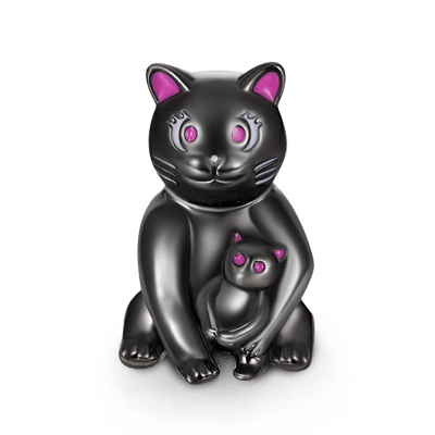 Charms z czarnym kotem & dzieckiem